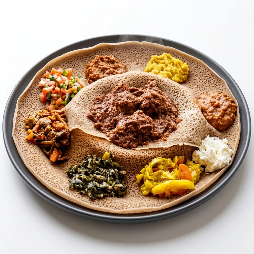 Injera Platter at Rimyya Friendship Bar and Restaurant in Winnipeg, MB